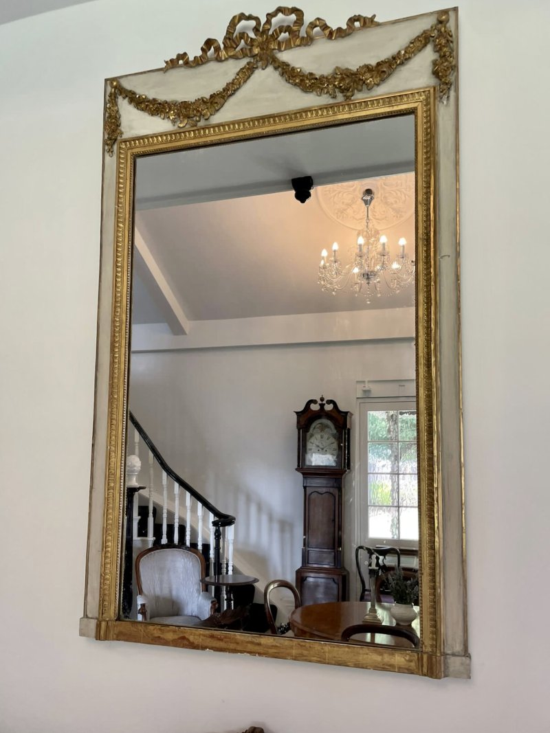 Large Antique Victorian Quality Giltwood and White Painted Overmantle Mirror - Image 4